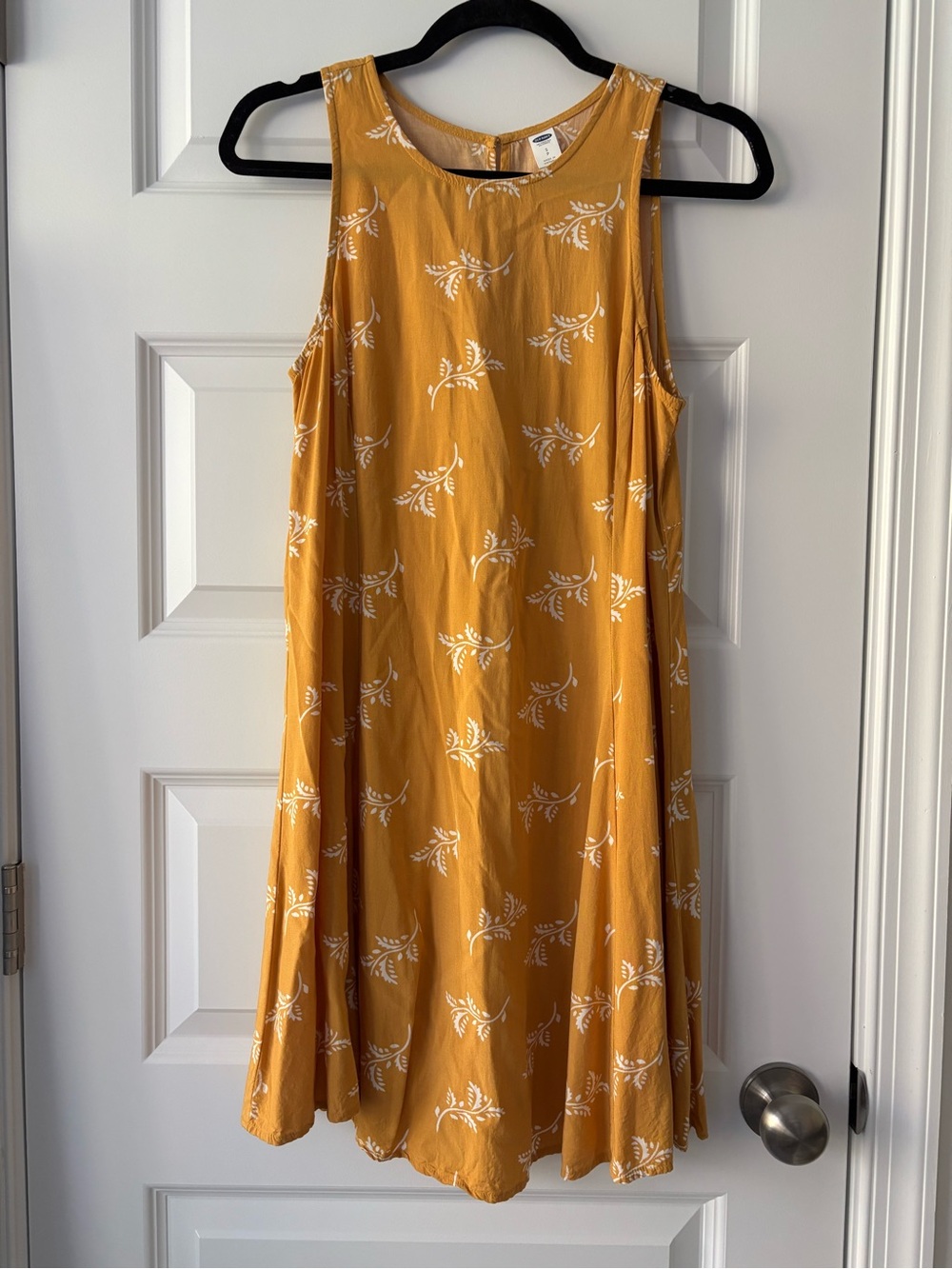 Old Navy Mustard Yellow Floral Tank Swing Dress
